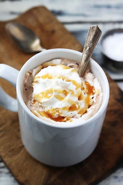 Slow Cooker Salted Caramel Hot Chocolate