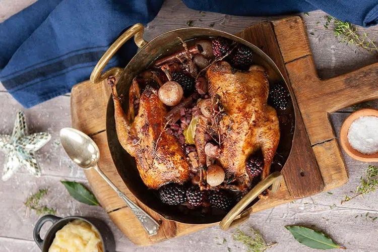 Slow-Cooked Pheasant Breast in Red Wine Sauce