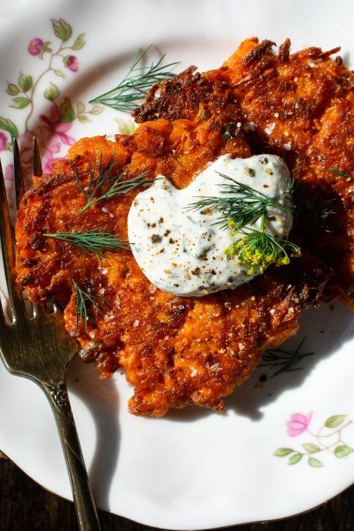 Smelt Fritters with Dill Yogurt Sauce