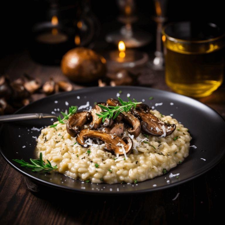 Smelt and Mushroom Risotto