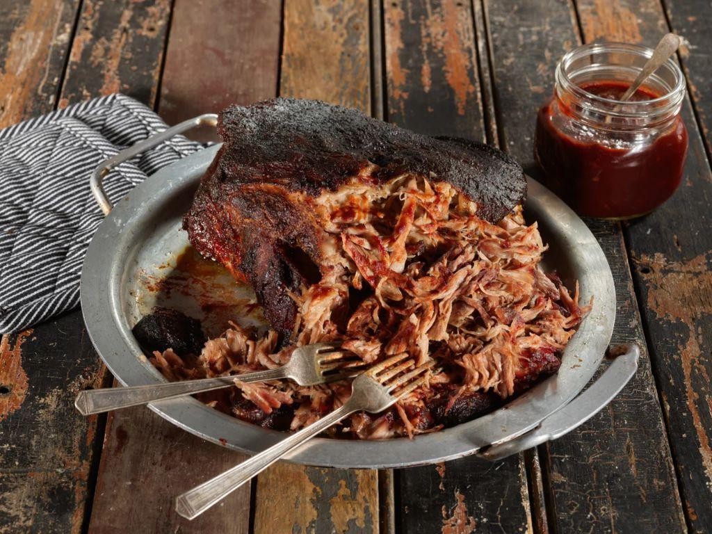 Smoked Pork Shoulder with Bourbon BBQ Sauce