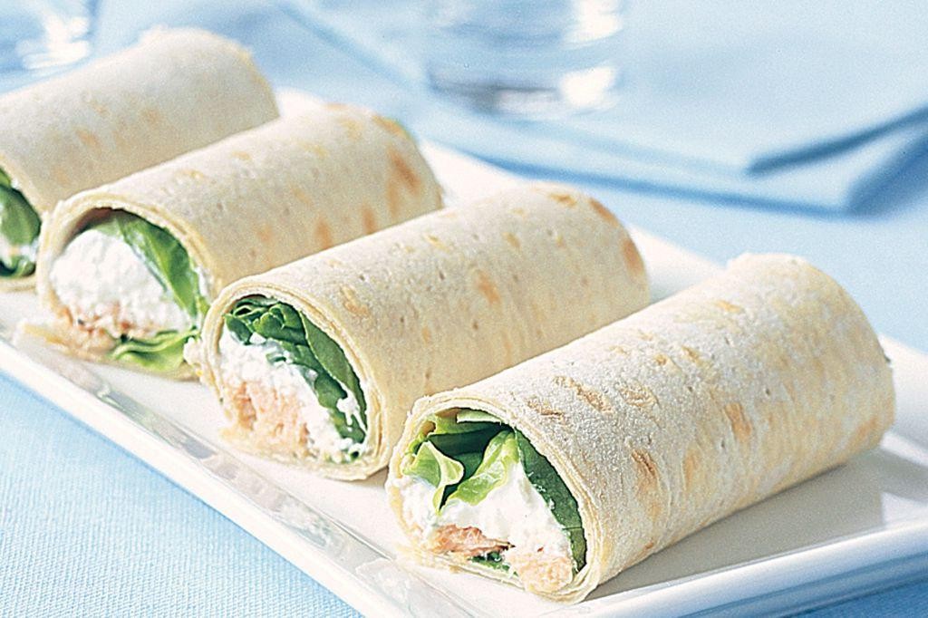 Smoked Salmon and Cottage Cheese Wrap