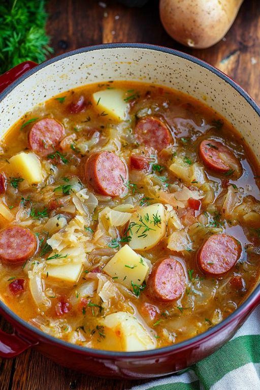 Smoked Sausage and Sauerkraut Soup