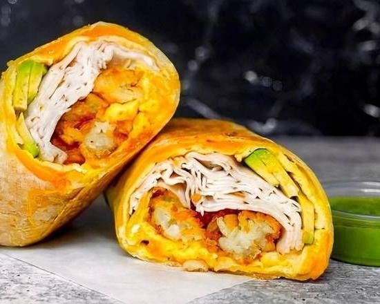 Smoked Turkey and Cheddar Breakfast Burritos