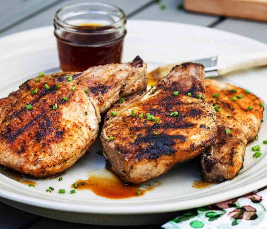 Smoky BBQ Glazed Bone-In Pork Chops