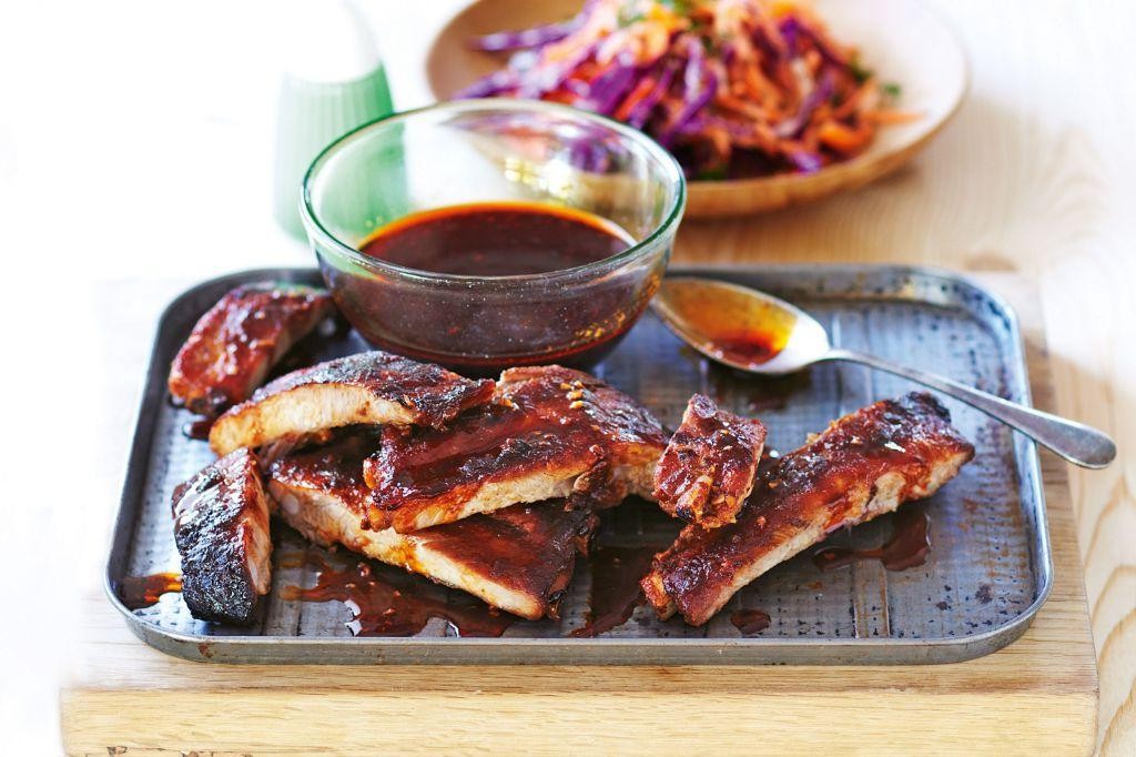 Smoky BBQ Ribs with Coleslaw