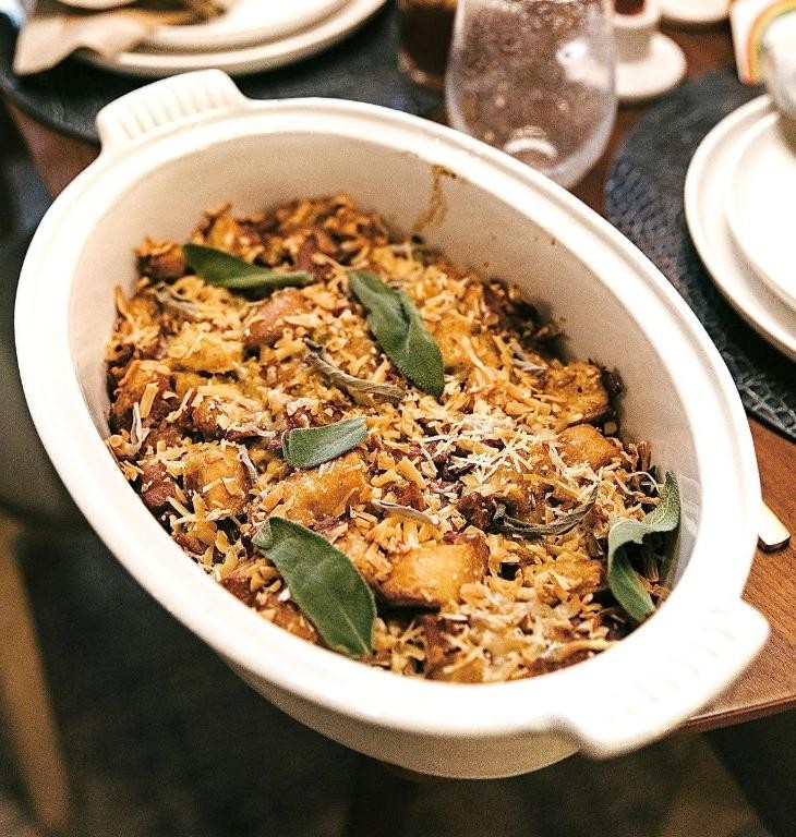 Smoky Gouda and Bacon Stove Top Stuffing