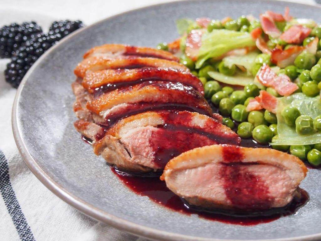 Smoky Grilled Duck with Blackberry Glaze