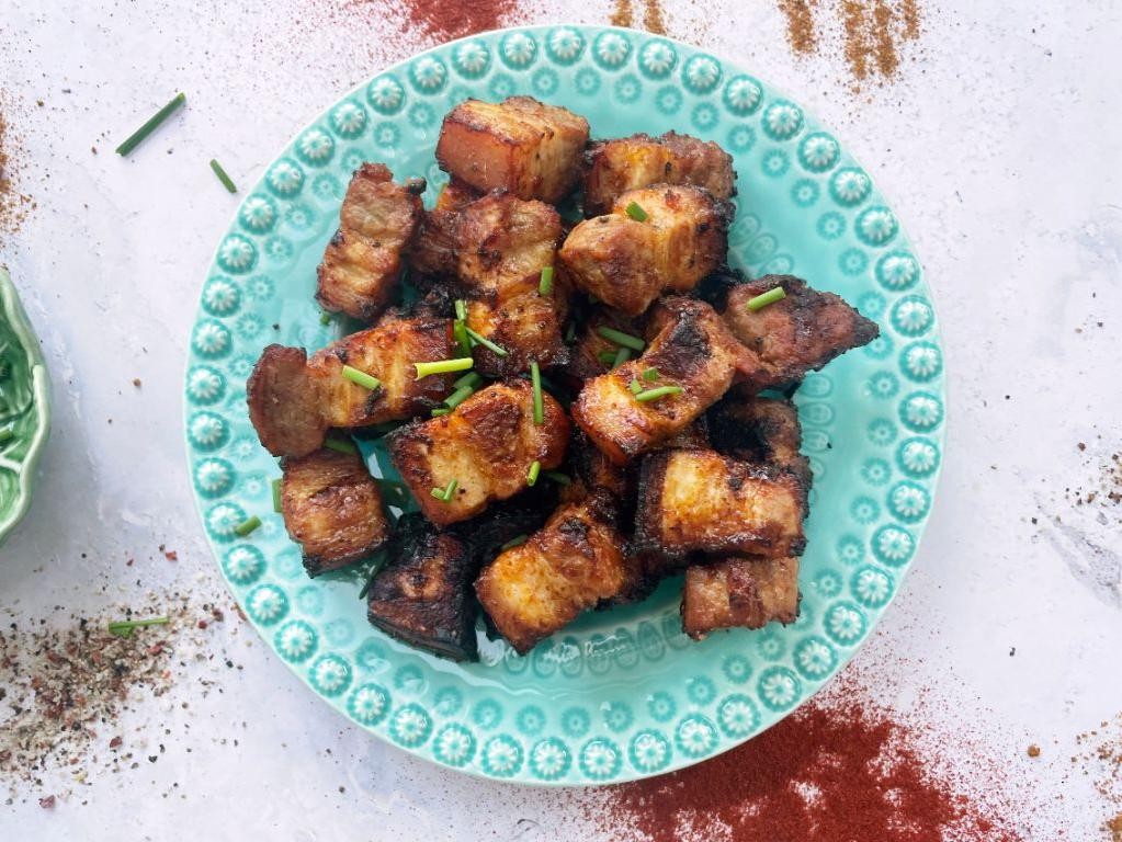 Smoky Paprika Air Fryer Pork Belly Cubes