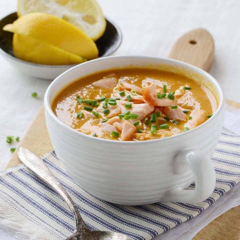 Smoky Salmon Bisque with Dill and Lemon