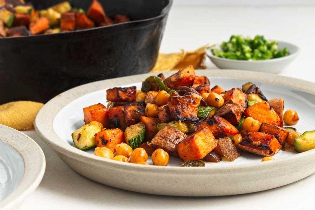 Smoky Vegan White Bean and Sweet Potato Hash