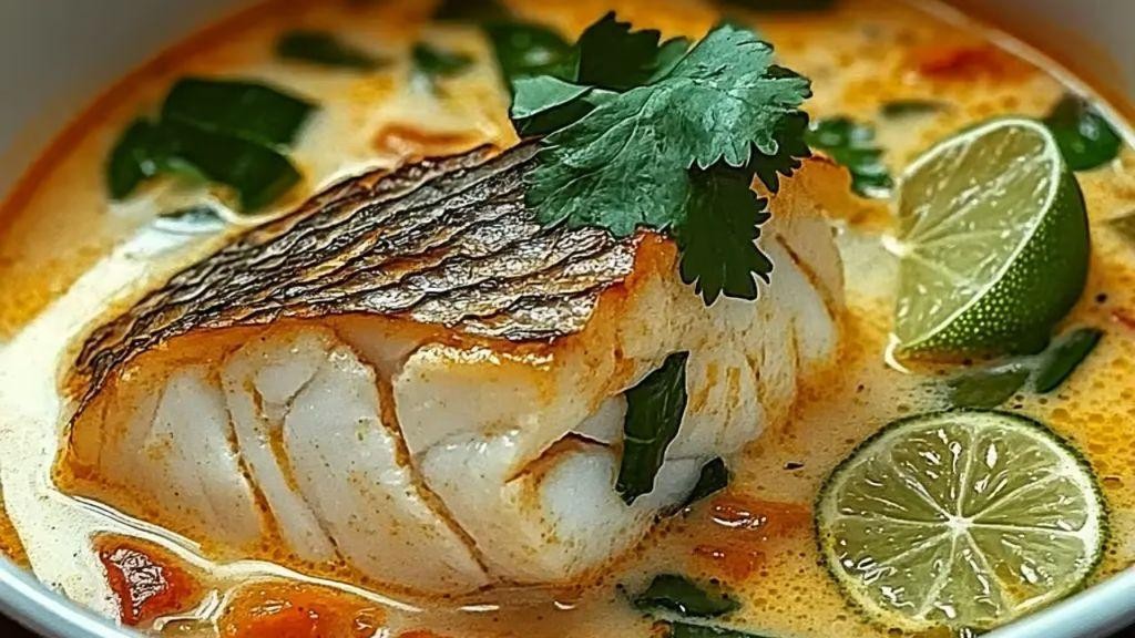 Snakehead Fish Soup with Coconut Milk and Herbs