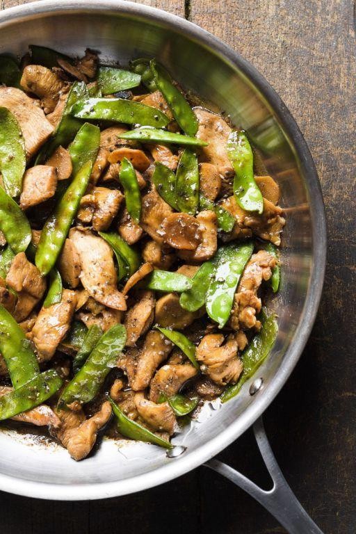 Snow Pea and Chicken Stir-Fry with Ginger