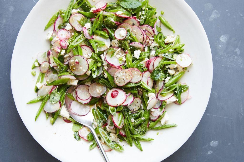 Snow Pea and Radish Salad with Mint