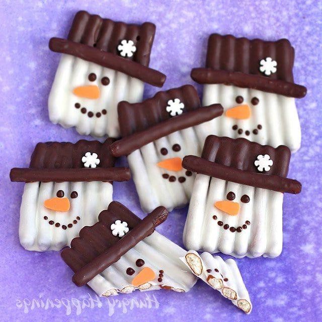 Snowman Pretzel Rods