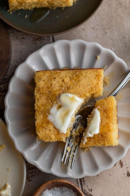 Sourdough Discard Cornbread with Honey Butter