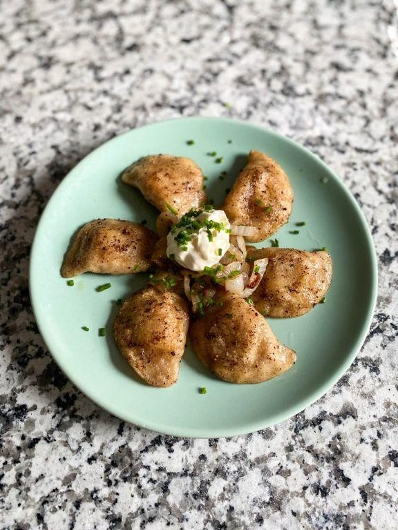 Sourdough Discard Pierogi with Caramelized Onions