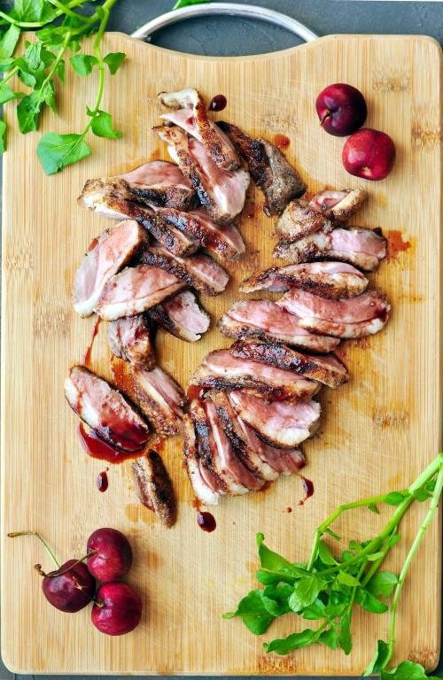 Sous Vide Duck Breast with Cherry Reduction