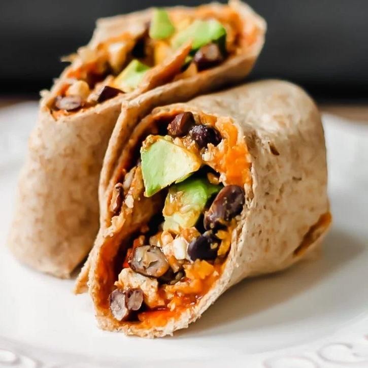 Southwest Black Bean and Avocado Breakfast Burrito