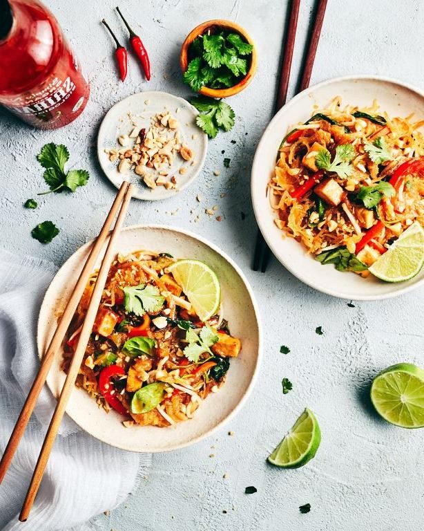 Spaghetti Squash Pad Thai with Tofu