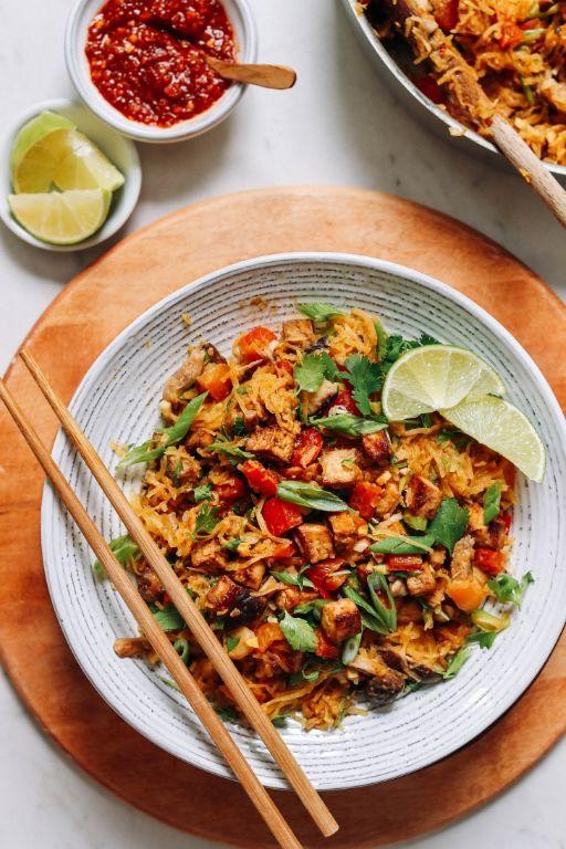 Spaghetti Squash Stir-Fry with Ginger and Soy Sauce
