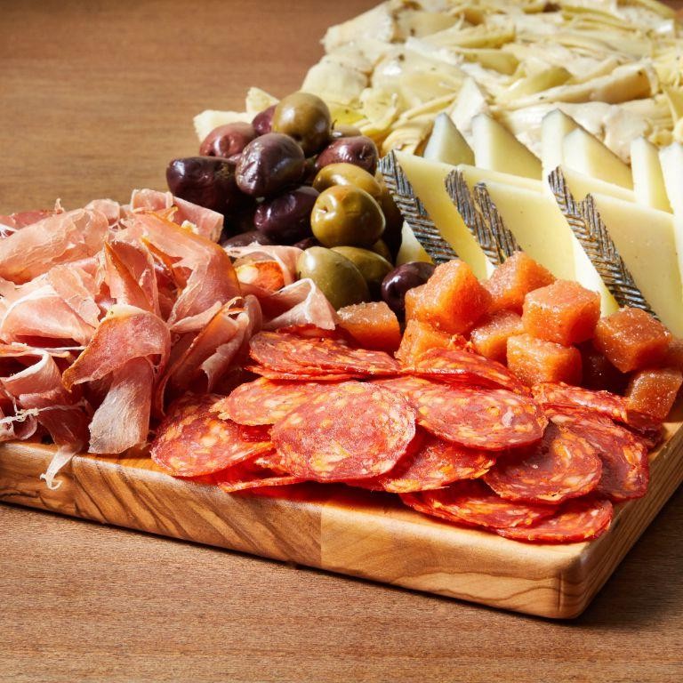 Spanish Tapas Charcuterie Board with Manchego and Chorizo