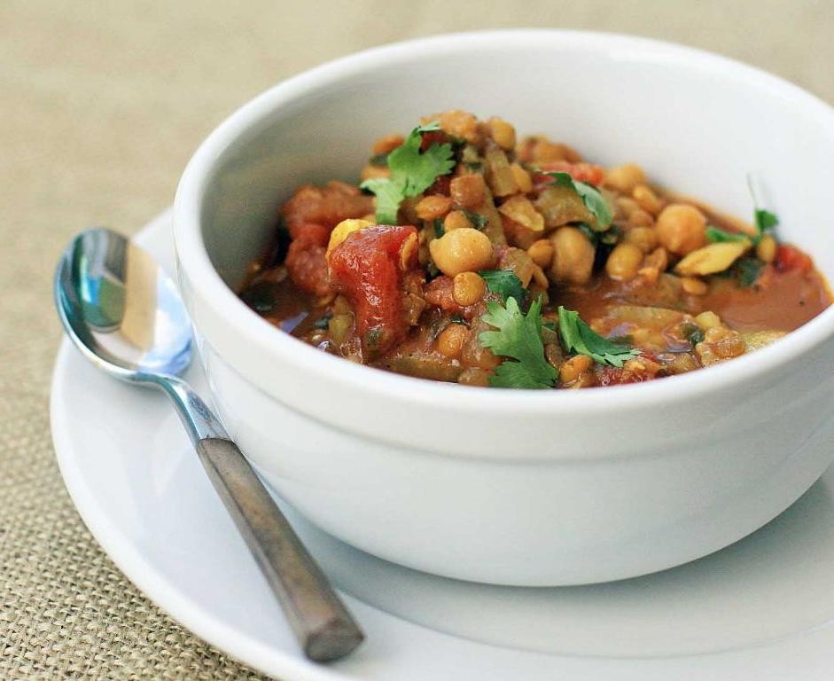 Spiced Dried Fava Bean and Lentil Soup