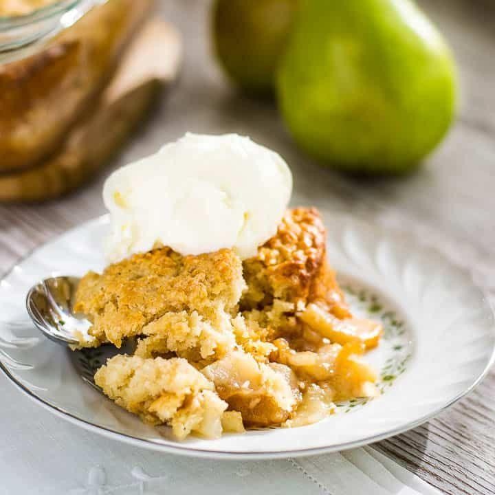 Spiced Pear Cobbler with Oat Topping