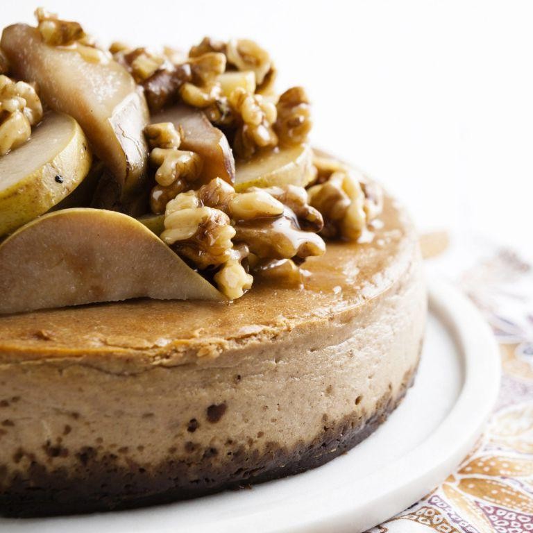 Spiced Pear and Walnut Cheesecake
