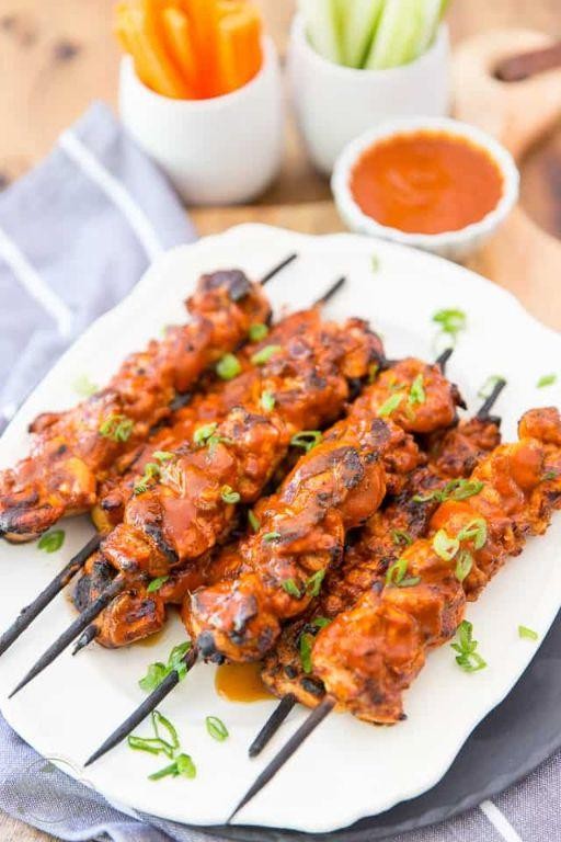 Spicy Buffalo Chicken Thigh Skewers