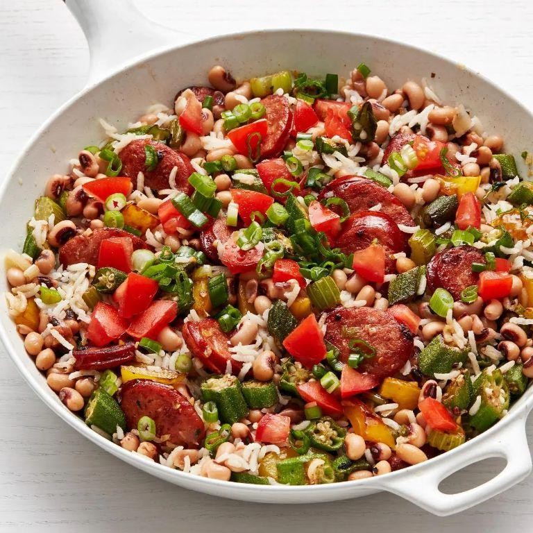 Spicy Cajun Hoppin John with Andouille Sausage