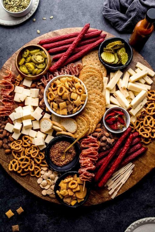 Spicy Charcuterie Board with Pepperoni and Hot Honey