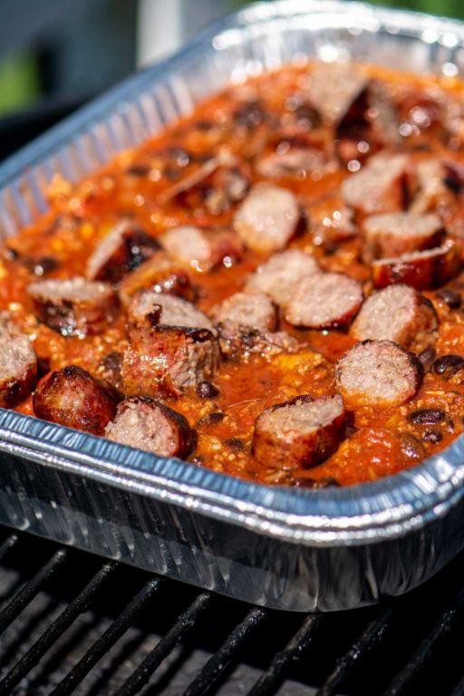 Spicy Chili Beer Bratwurst Skillet