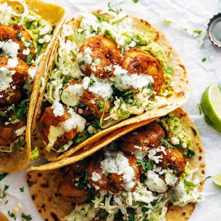 Spicy Chili Beer Shrimp Tacos