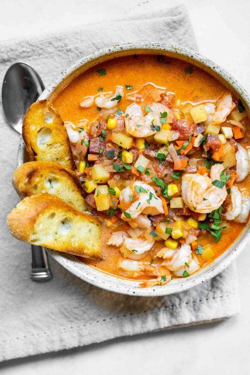 Spicy Chorizo and Shrimp Bisque