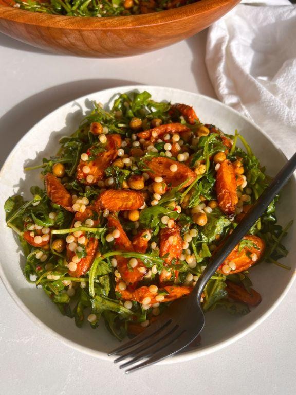 Spicy Harissa Couscous Salad with Roasted Peppers