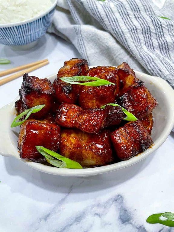 Spicy Honey Glazed Pork Belly in Air Fryer