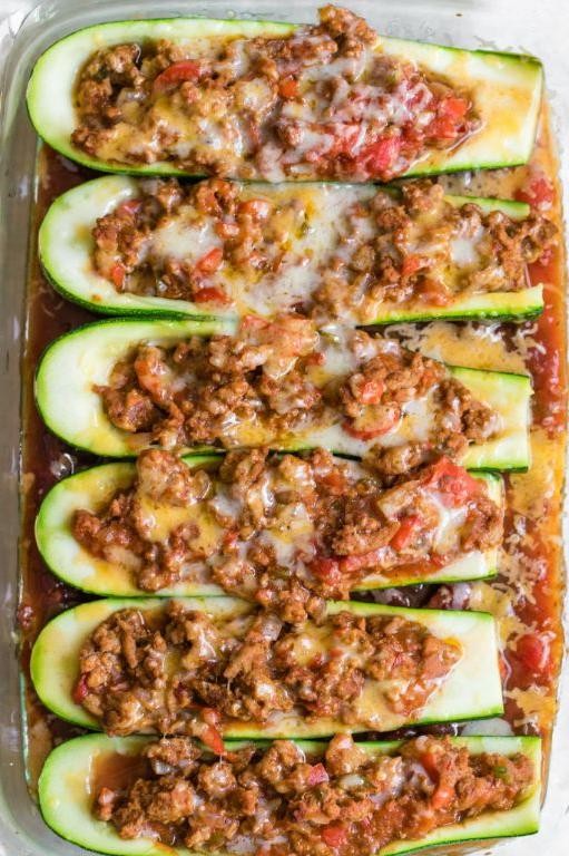 Spicy Jalapeño Zucchini Boats with Ground Beef