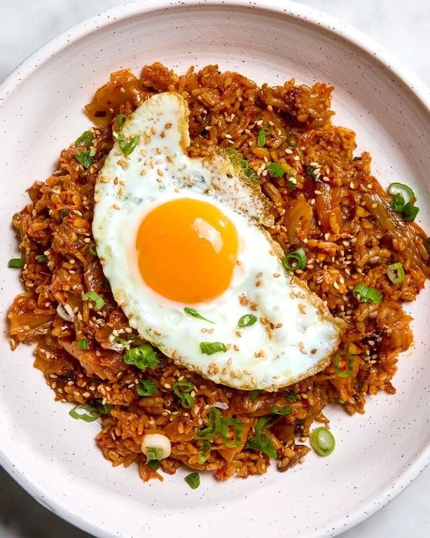 Spicy Kimchi Fried Rice with Fried Egg