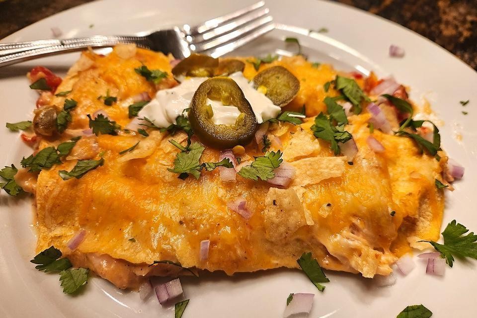 Spicy King Ranch Chicken Enchiladas