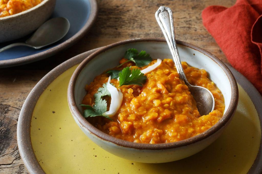 Spicy Masoor Dal Bhat with Cumin and Garlic