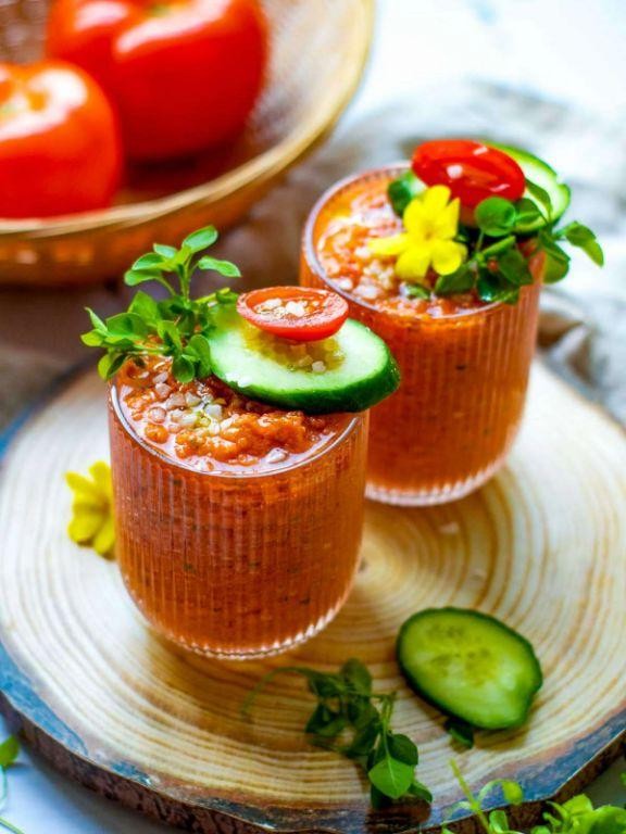 Spicy Microgreen and Cucumber Gazpacho