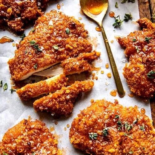 Spicy Panko Chicken Breast with Honey Glaze