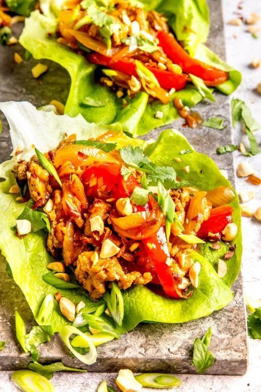 Spicy Pork Lettuce Wraps with Avocado
