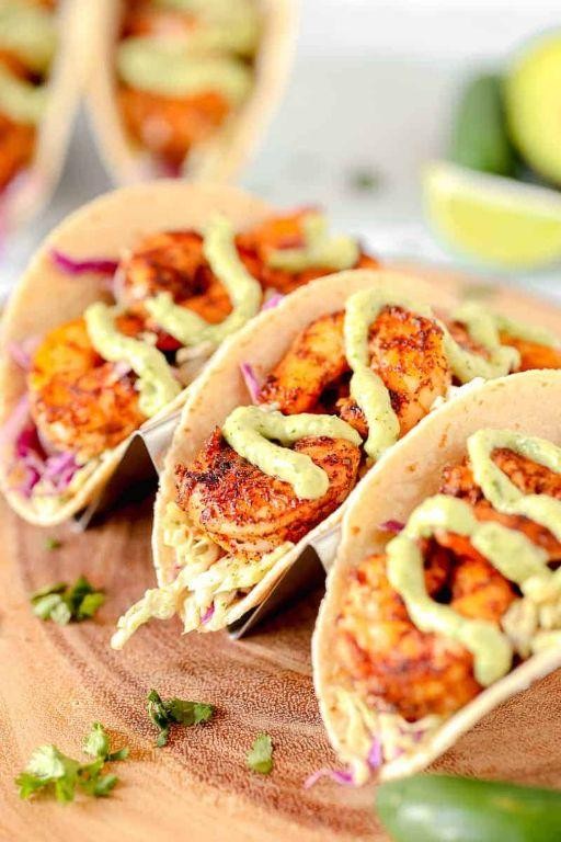 Spicy Ramen Tacos with Avocado Crema