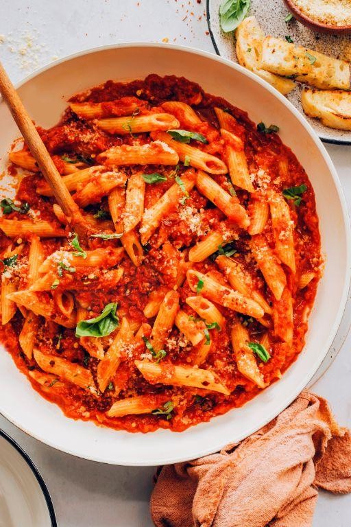 Spicy Red Lentil Pasta Arrabbiata