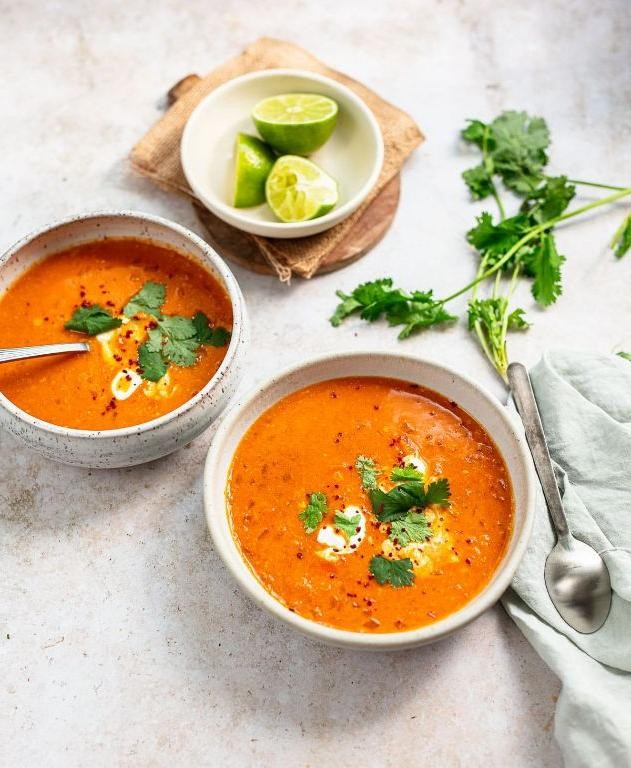 Spicy Red Lentil Soup with Coconut Milk