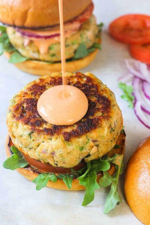Spicy Salmon Burgers