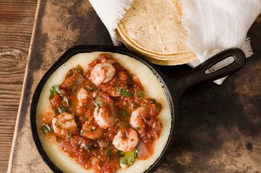 Spicy Shrimp Queso Flameado