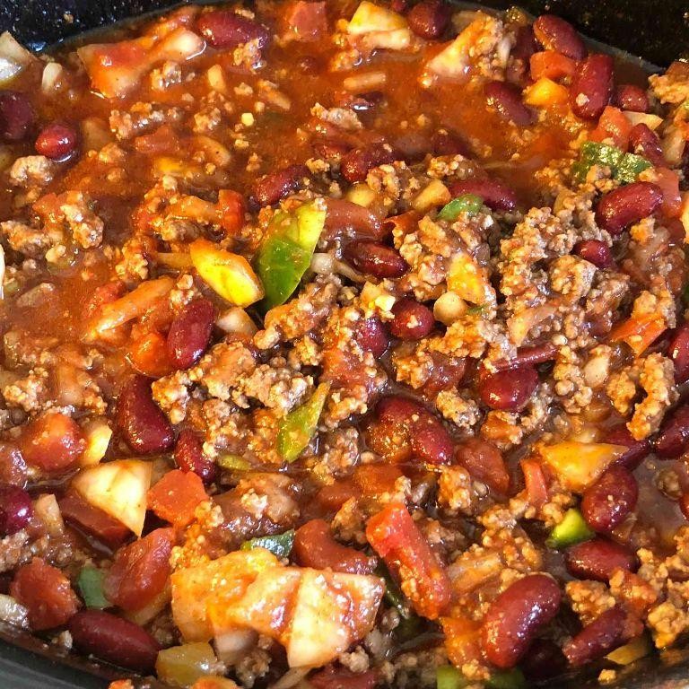 Spicy Slow Carb Chili with Ground Beef